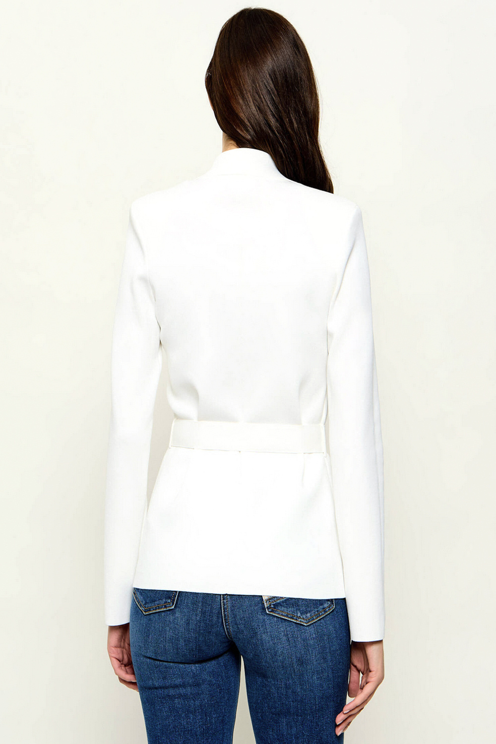 ELISABETTA FRANCHI Elisabetta Franchi Blazer with gold details and belt WHITE