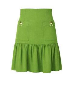 ELISABETTA FRANCHI Elisabetta Franchi rok met dubbele logo detail op voorzakken Aloe / GROEN