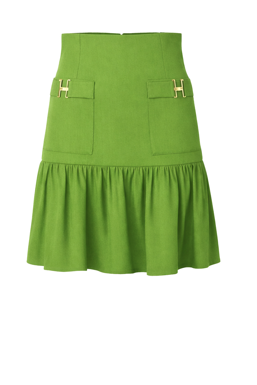 ELISABETTA FRANCHI Elisabetta Franchi skirt with double logo detail on the front pockets  Aloe / GREEN