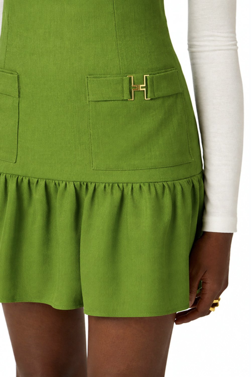 ELISABETTA FRANCHI Elisabetta Franchi skirt with double logo detail on the front pockets  Aloe / GREEN