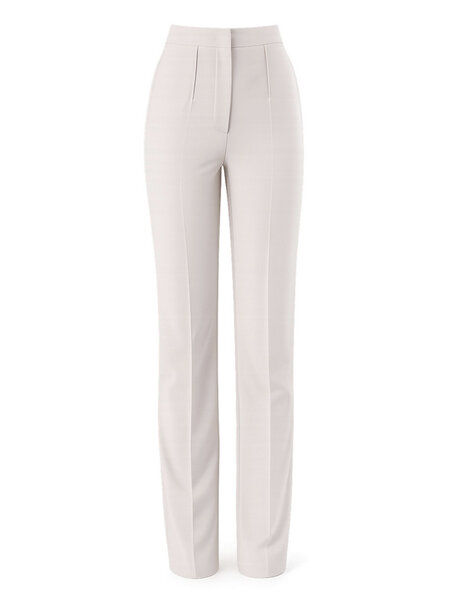PATRIZIA PEPE Patrizia Pepe Straight-leg trousers with silver logo on the back, cloud grey / GREY BEIGE
