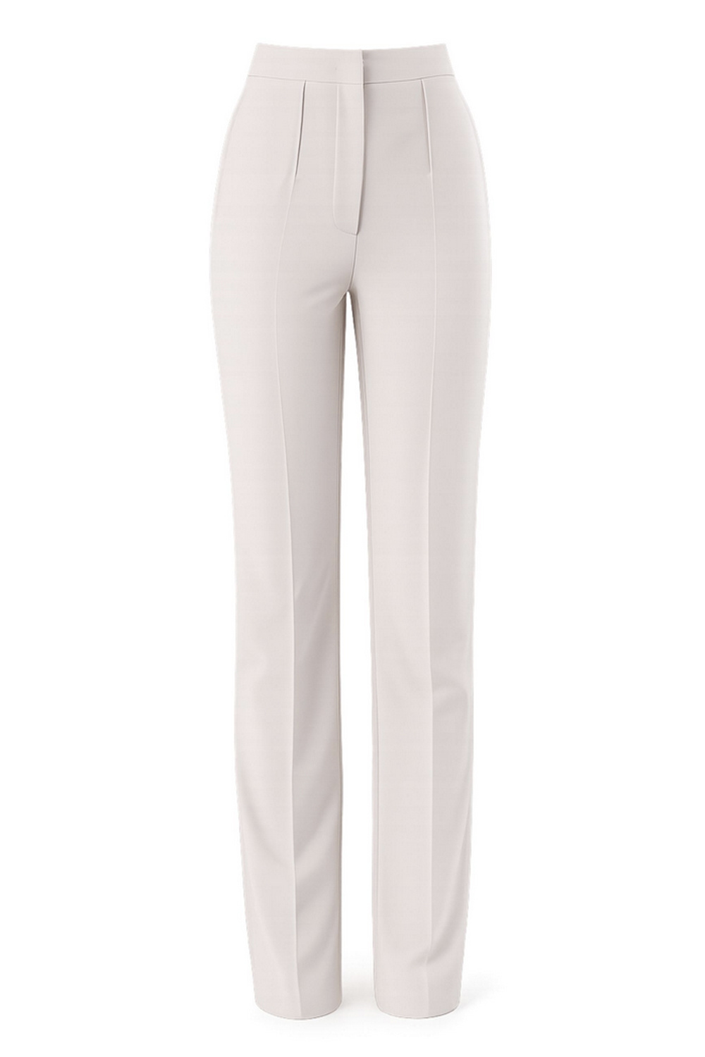 PATRIZIA PEPE Patrizia Pepe Straight-leg trousers with silver logo on the back, cloud grey / GREY BEIGE