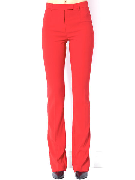 PATRIZIA PEPE Patrizia Pepe flared pantalon met logo op achterzijde real red  / ROOD