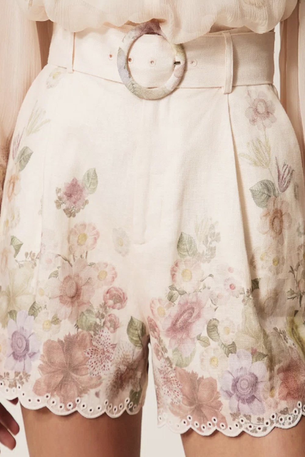 TWINSET Twinset shorts met ceintuur BLOEM PRINT