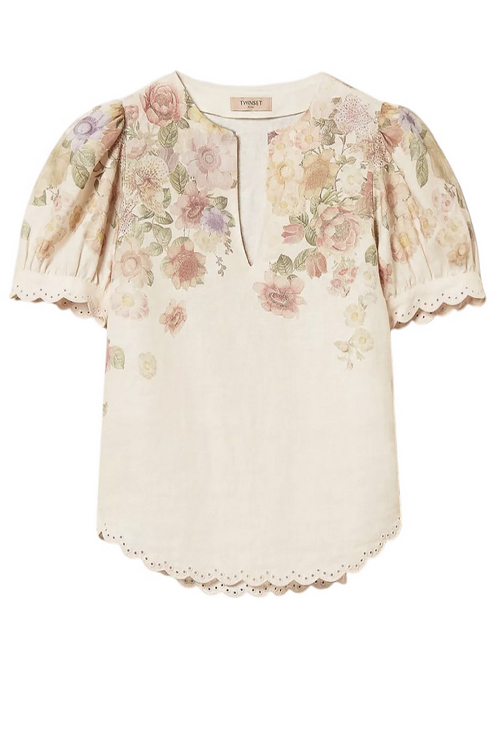 TWINSET Twinset blouse met gepofte mouwen BLOEMEN PRINT