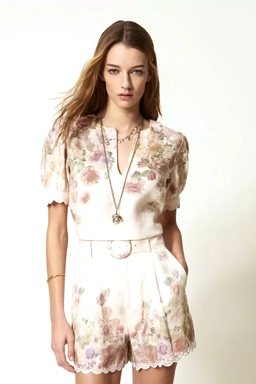 TWINSET Twinset blouse met gepofte mouwen BLOEMEN PRINT