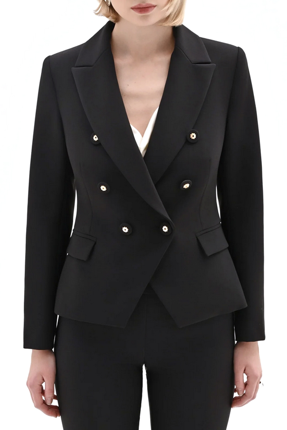 RINASCIMENTO Rinascimento colbert / blazer met gouden knopen ZWART