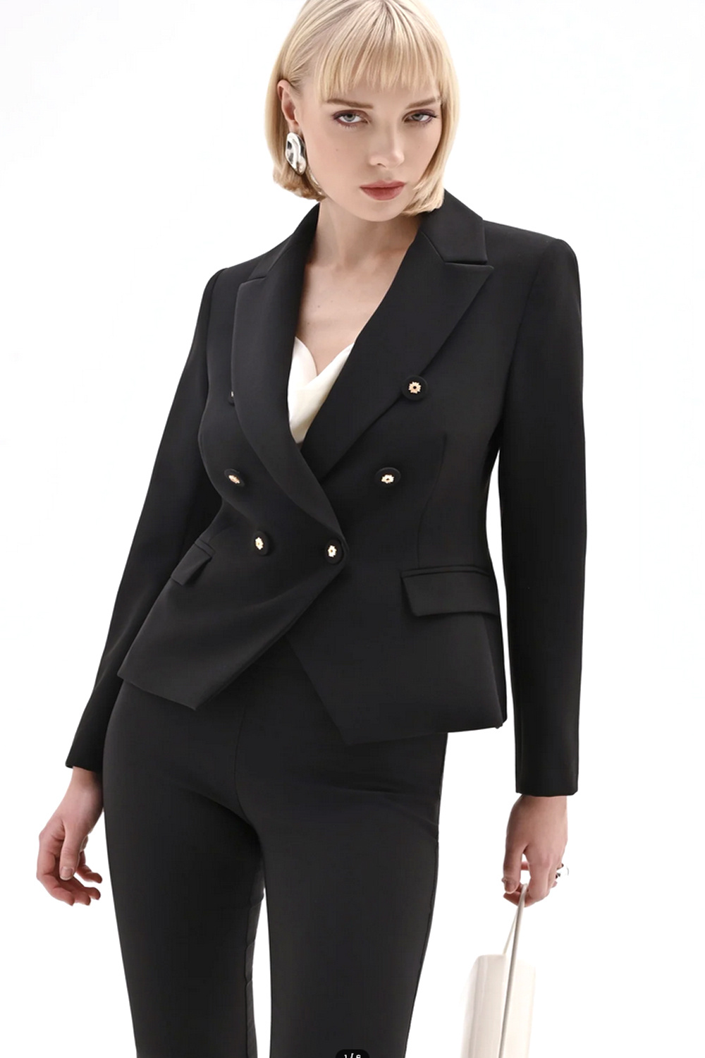 RINASCIMENTO Rinascimento colbert / blazer met gouden knopen ZWART