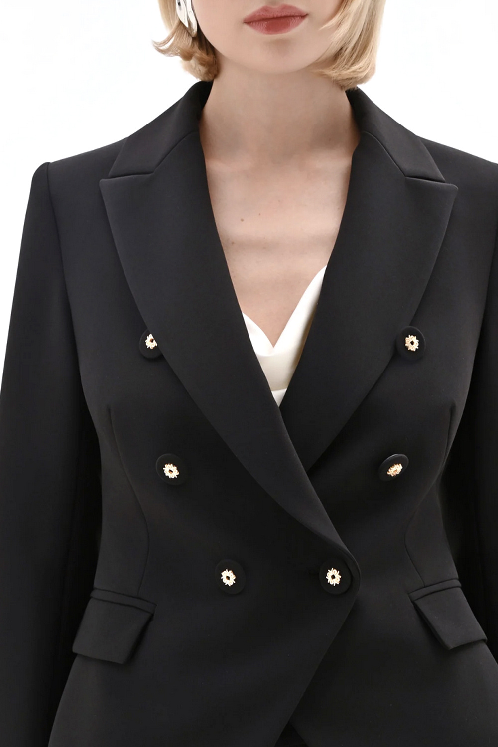 RINASCIMENTO Rinascimento colbert / blazer met gouden knopen ZWART