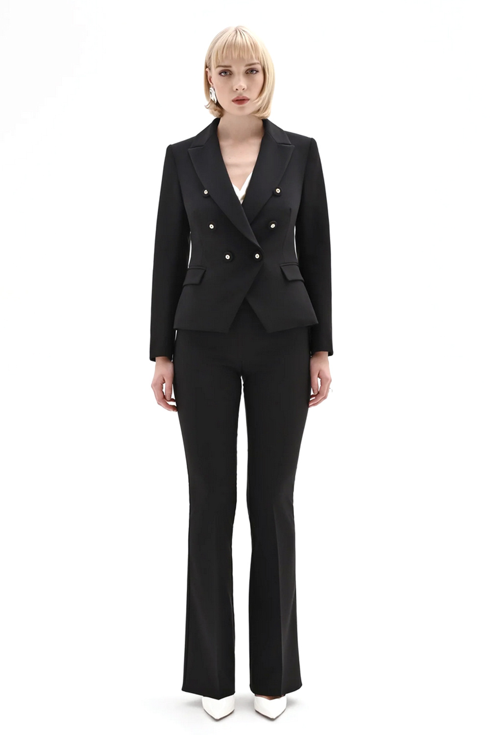 RINASCIMENTO Rinascimento colbert / blazer met gouden knopen ZWART