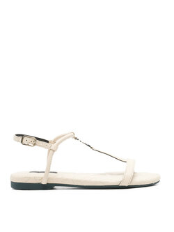 PATRIZIA PEPE Patrizia Pepe sandal with gold logo cream White