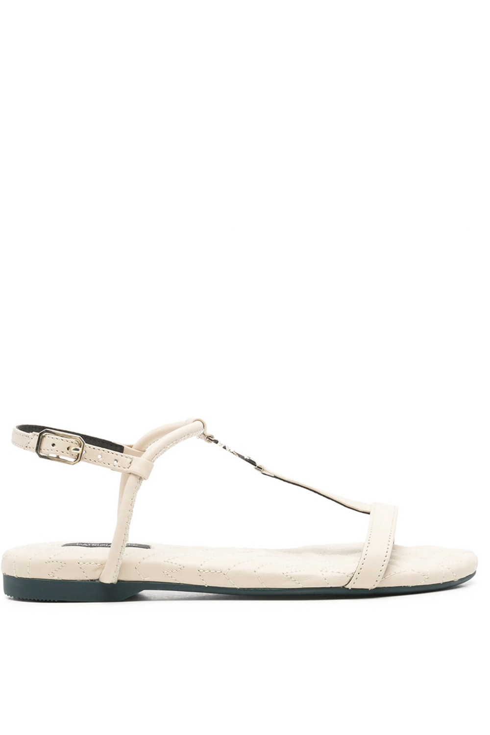 PATRIZIA PEPE Patrizia Pepe sandal with gold logo cream White