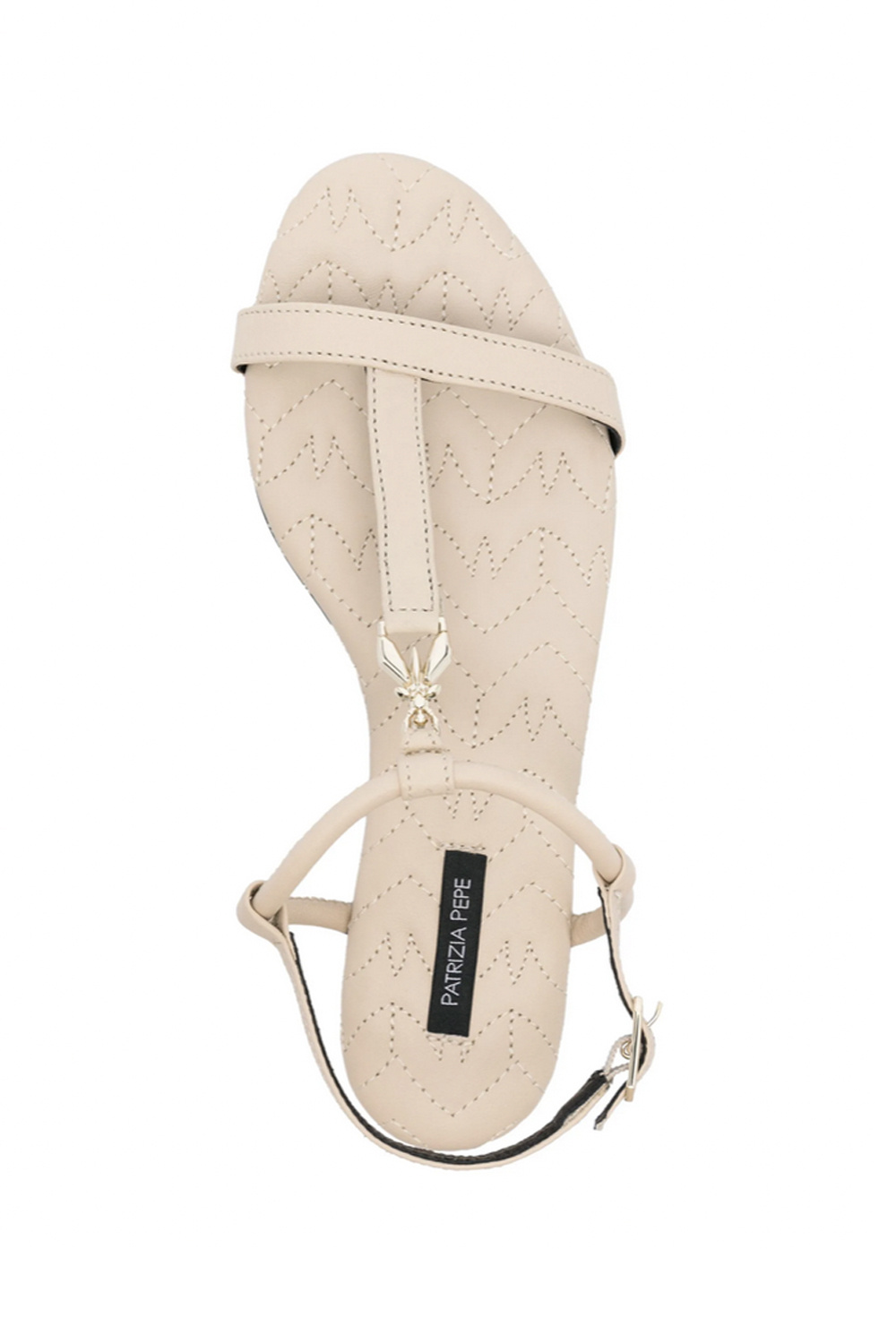 PATRIZIA PEPE Patrizia Pepe sandal with gold logo cream White