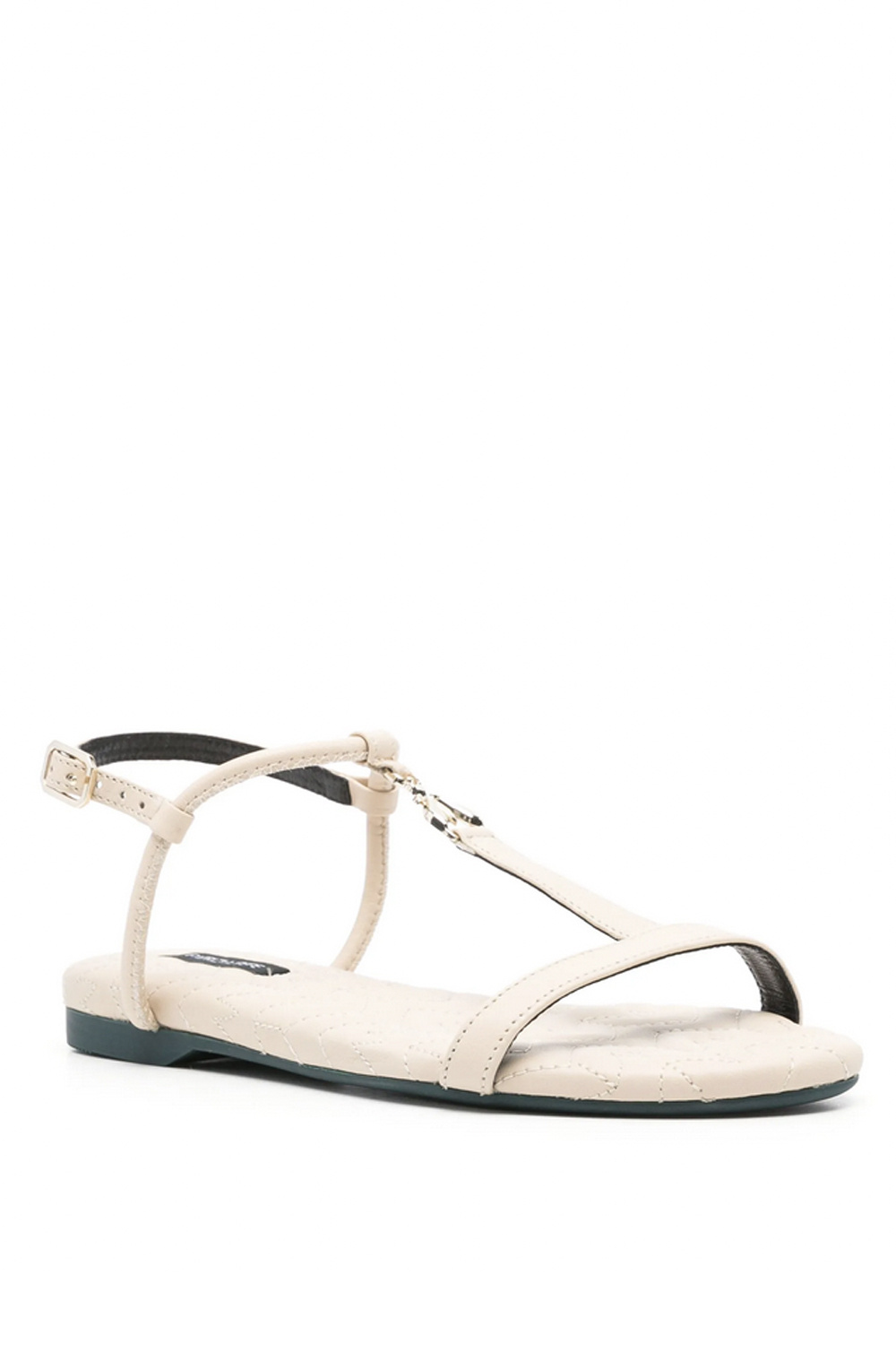 PATRIZIA PEPE Patrizia Pepe sandal with gold logo cream White