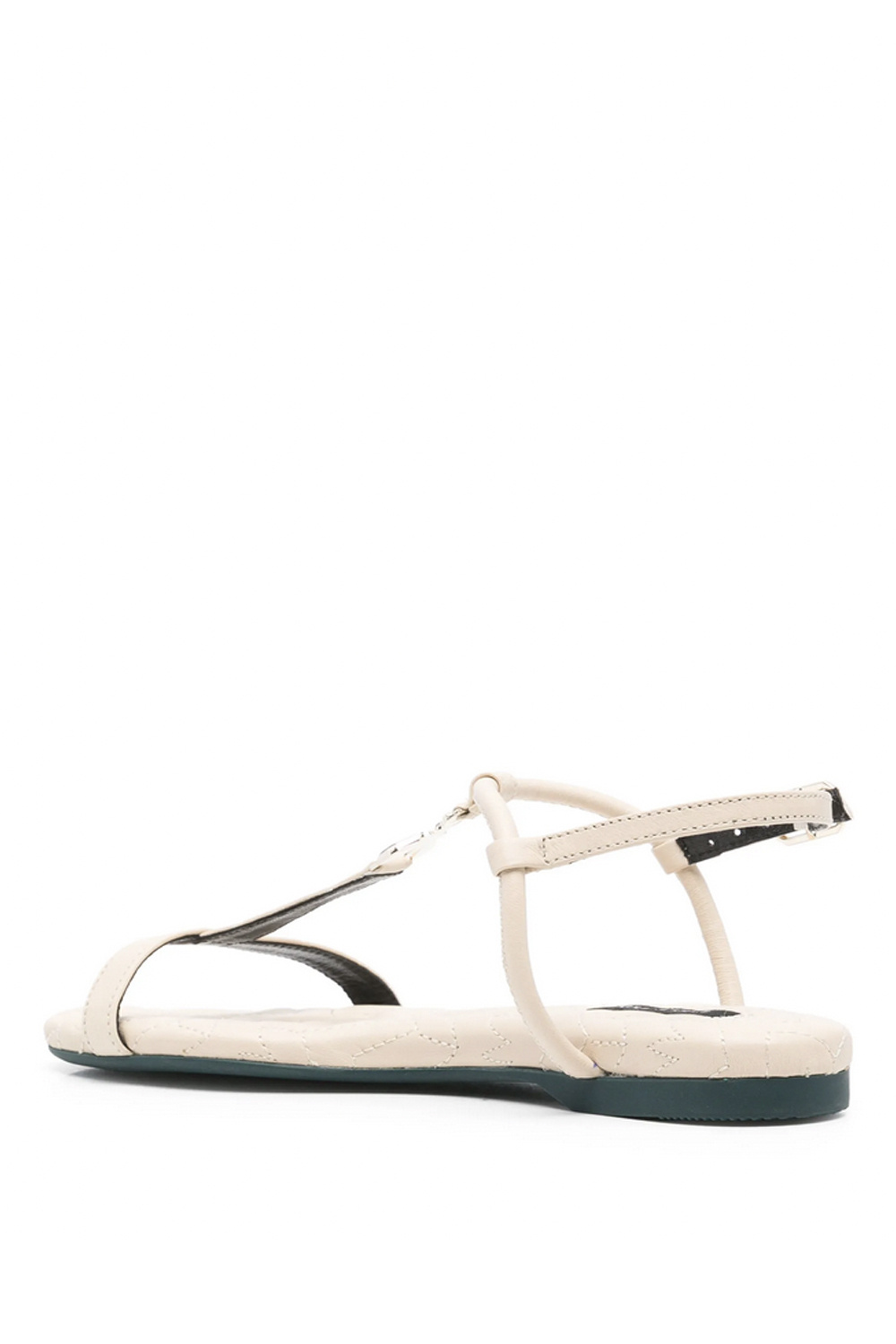 PATRIZIA PEPE Patrizia Pepe sandal with gold logo cream White
