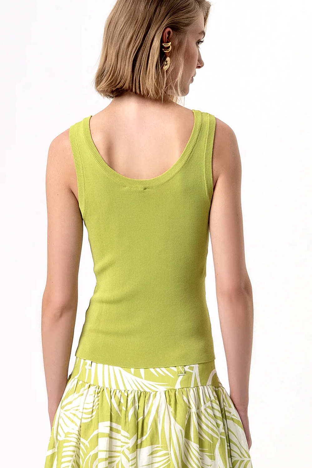 Fracomina Top with gold stones all over olive / GREEN