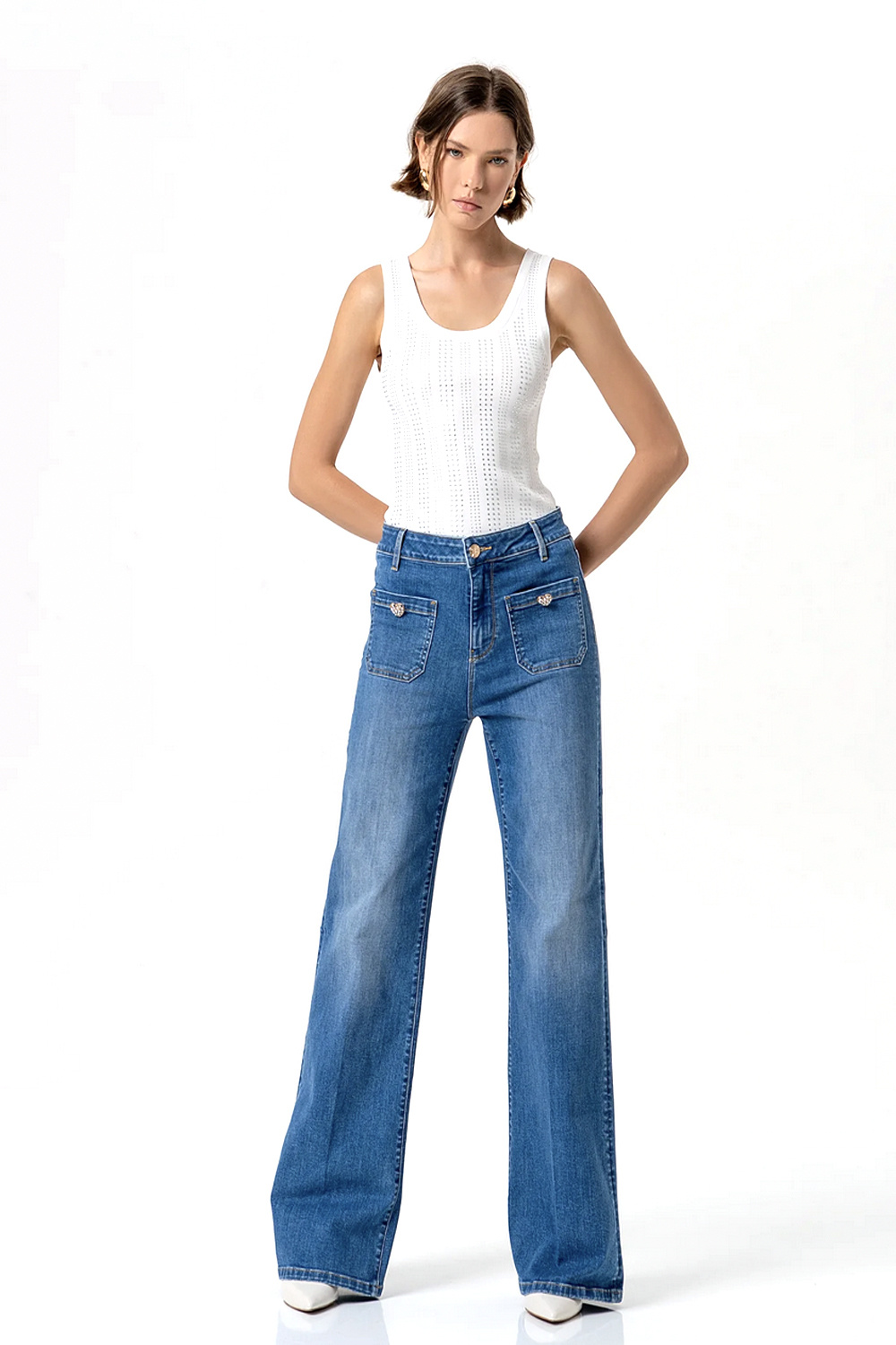 Fracomina jeans with rhinestones BLUE