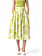 Fracomina Long skirt with leaf print olive / GREEN