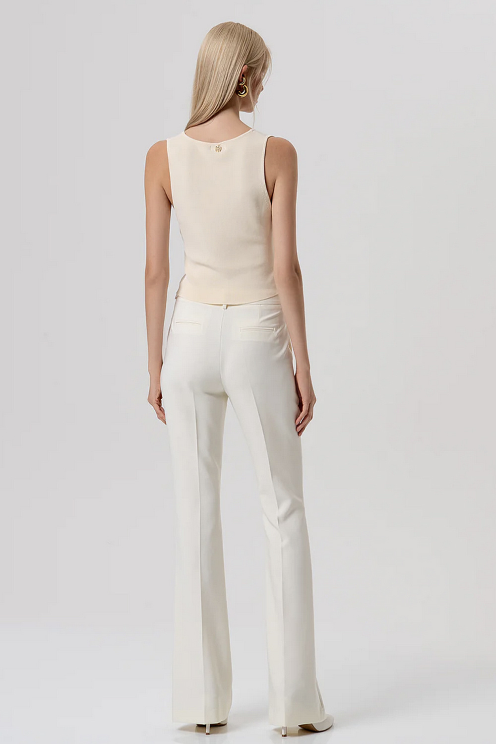 Fracomina Straight-leg pants with gold detail BUTTER
