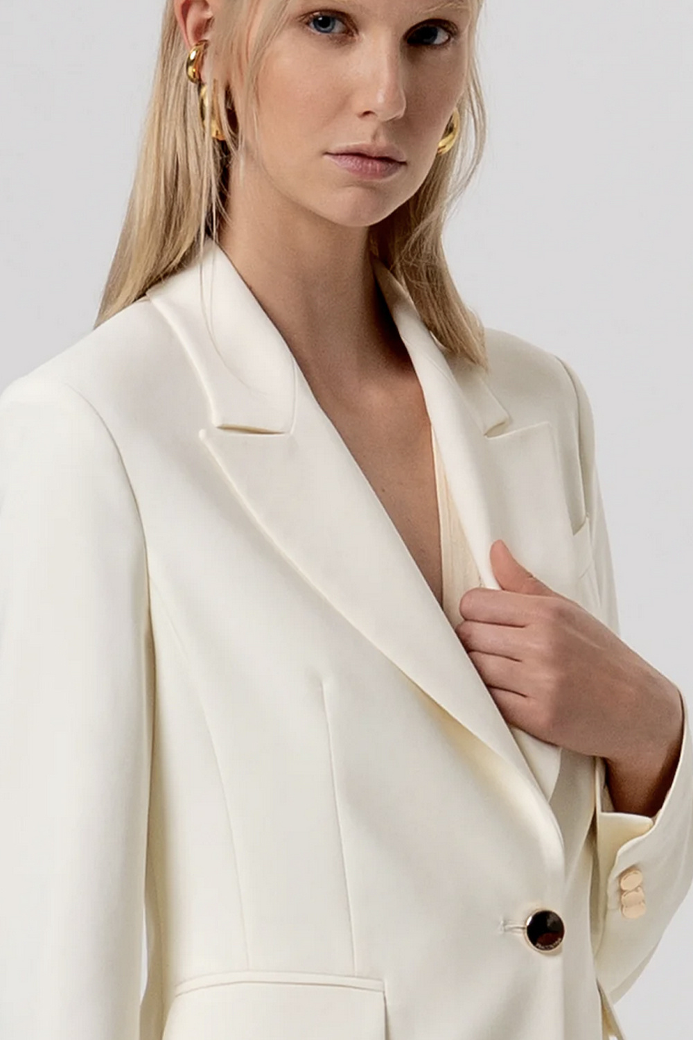 Fracomina Tailored blazer jacket with button BUTTER