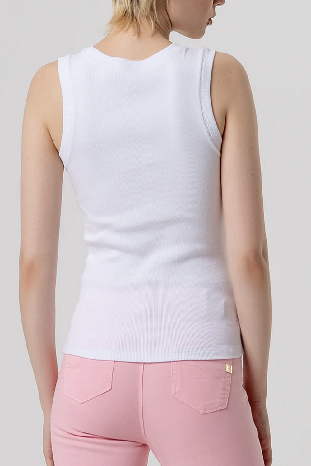 Fracomina Tank top with logo on front WHITE