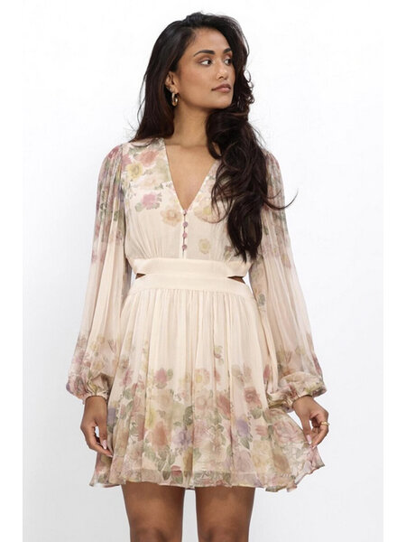 TWINSET Twinset dress with long sleeves and V-neck FLORAL PRINT