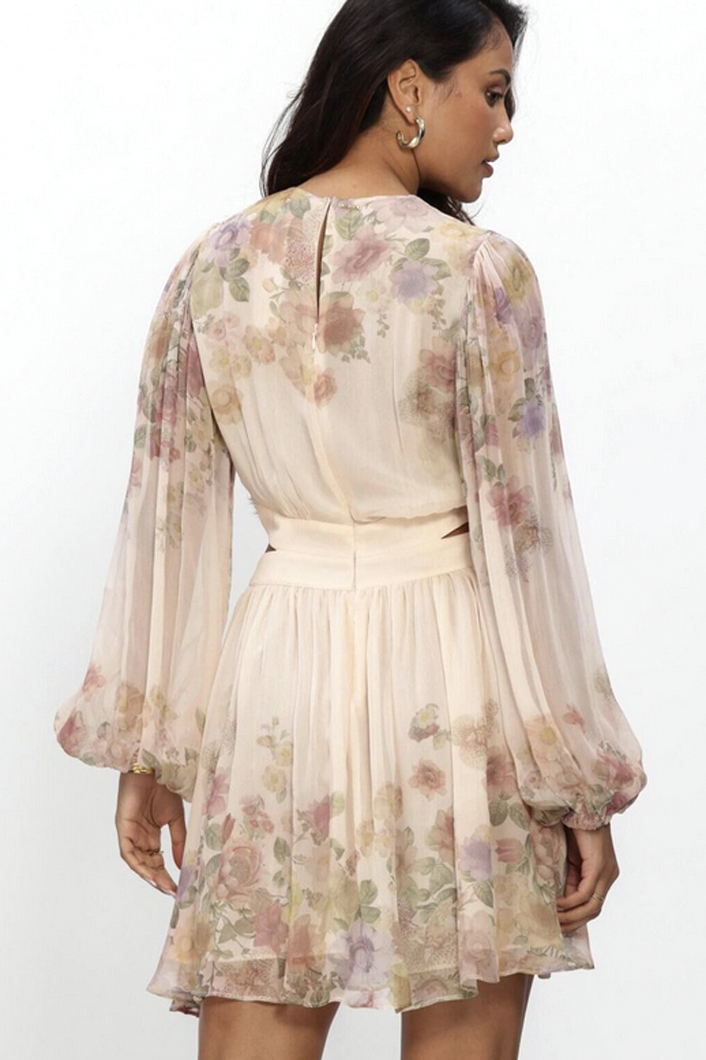 TWINSET Twinset jurk met lange mouwen en v hals BLOEMEN PRINT