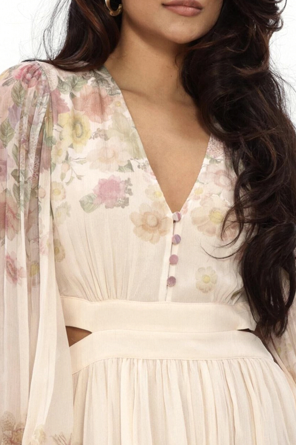 TWINSET Twinset jurk met lange mouwen en v hals BLOEMEN PRINT