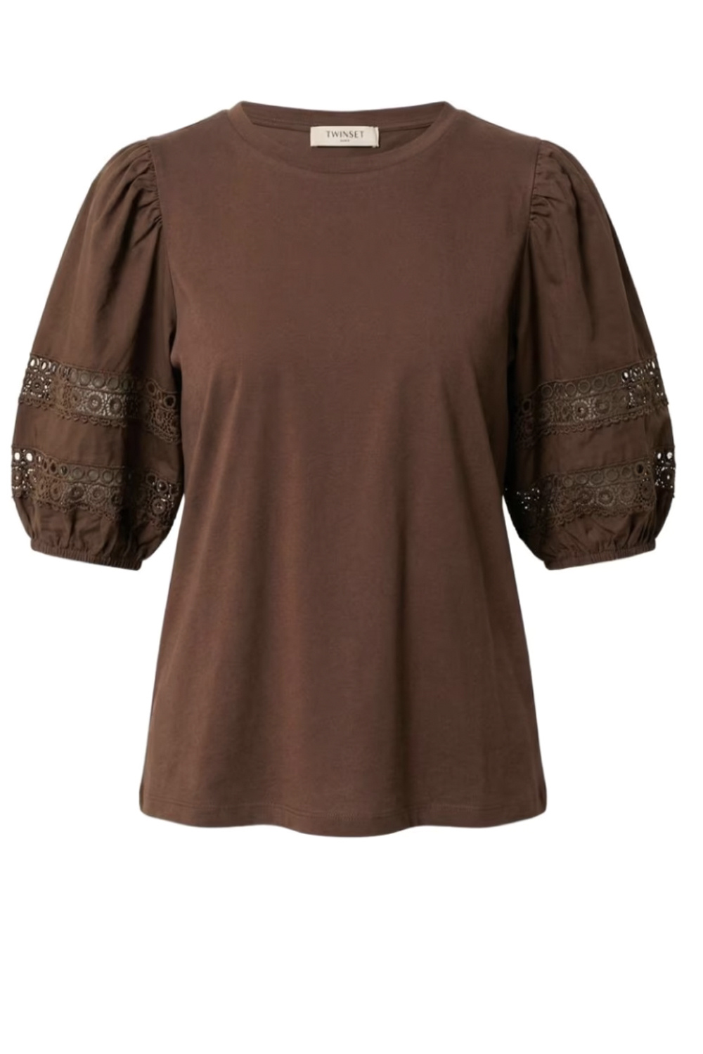 TWINSET Twinset shirt met pof mouwen BRUIN