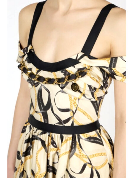 ELISABETTA FRANCHI Elisabetta Franchi Dress with chain print and chain detail YELLOW