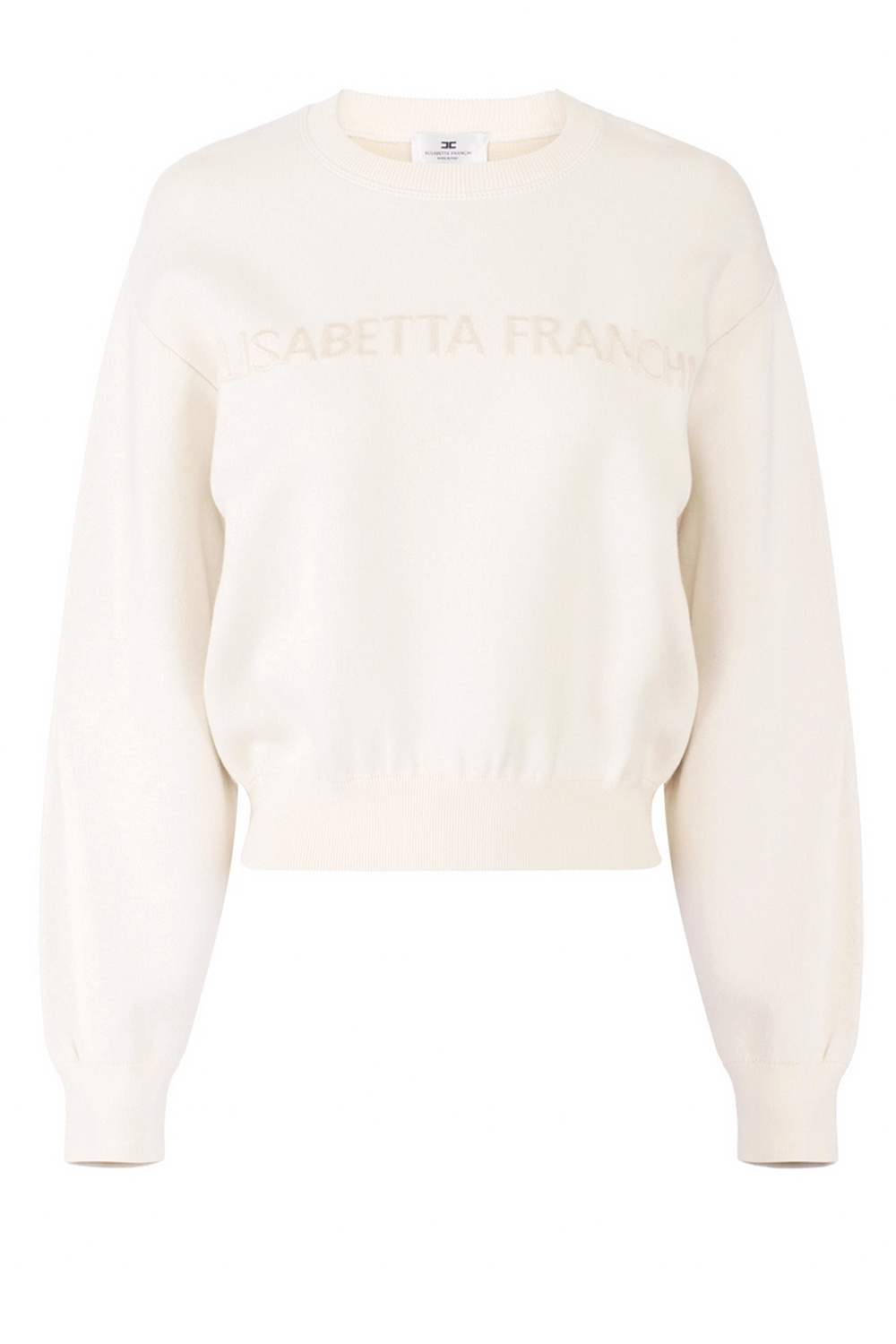 ELISABETTA FRANCHI ﻿Elisabetta Franchi Sweater met logo op voorzijde Burro / CREAM