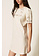 TWINSET Twinset linen dress with lace and short sleeves in soft BEIGE