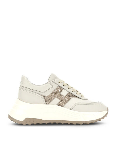 HOGAN Hogan Hi-Fi trainers with glitter logo patch BEIGE
