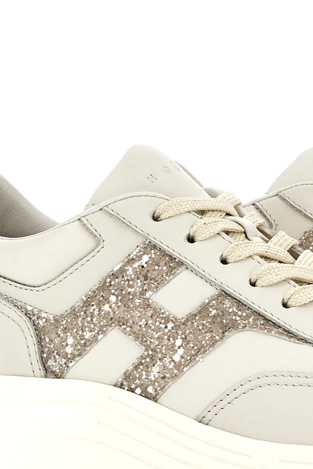 HOGAN Hogan Hi-Fi trainers with glitter logo patch BEIGE