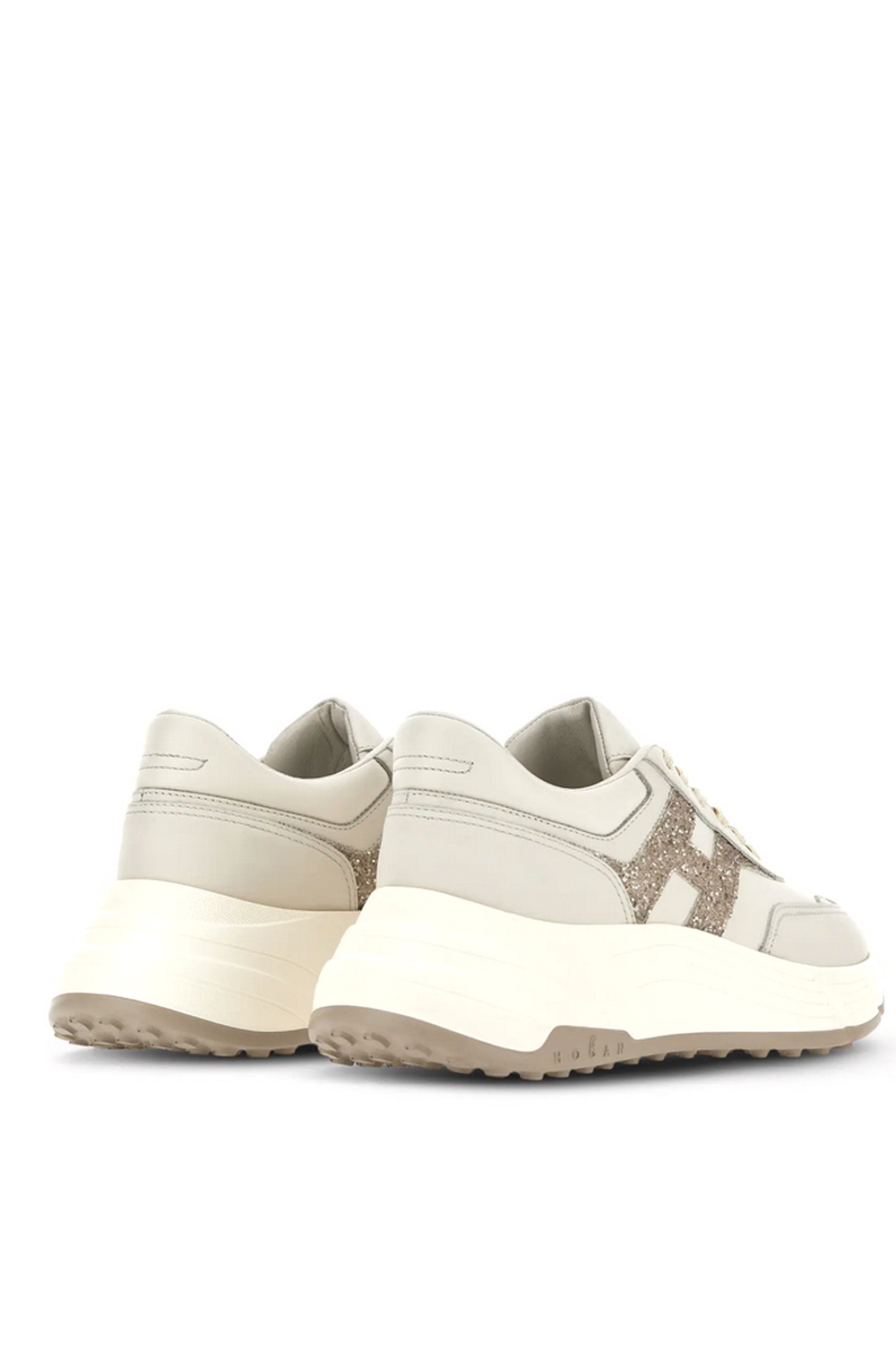 HOGAN Hogan Hi-Fi trainers with glitter logo patch BEIGE