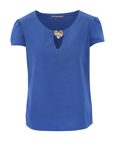RINASCIMENTO Rinascimento  blouse top met gouden logo BLAUW