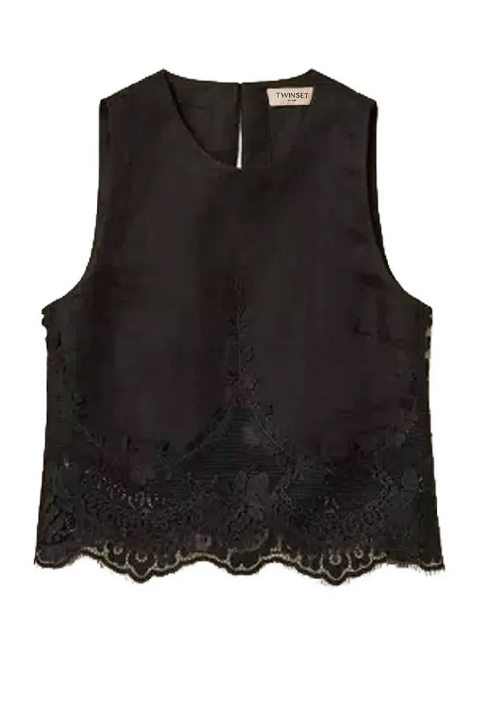 TWINSET Lace twin-set top – BLACK
