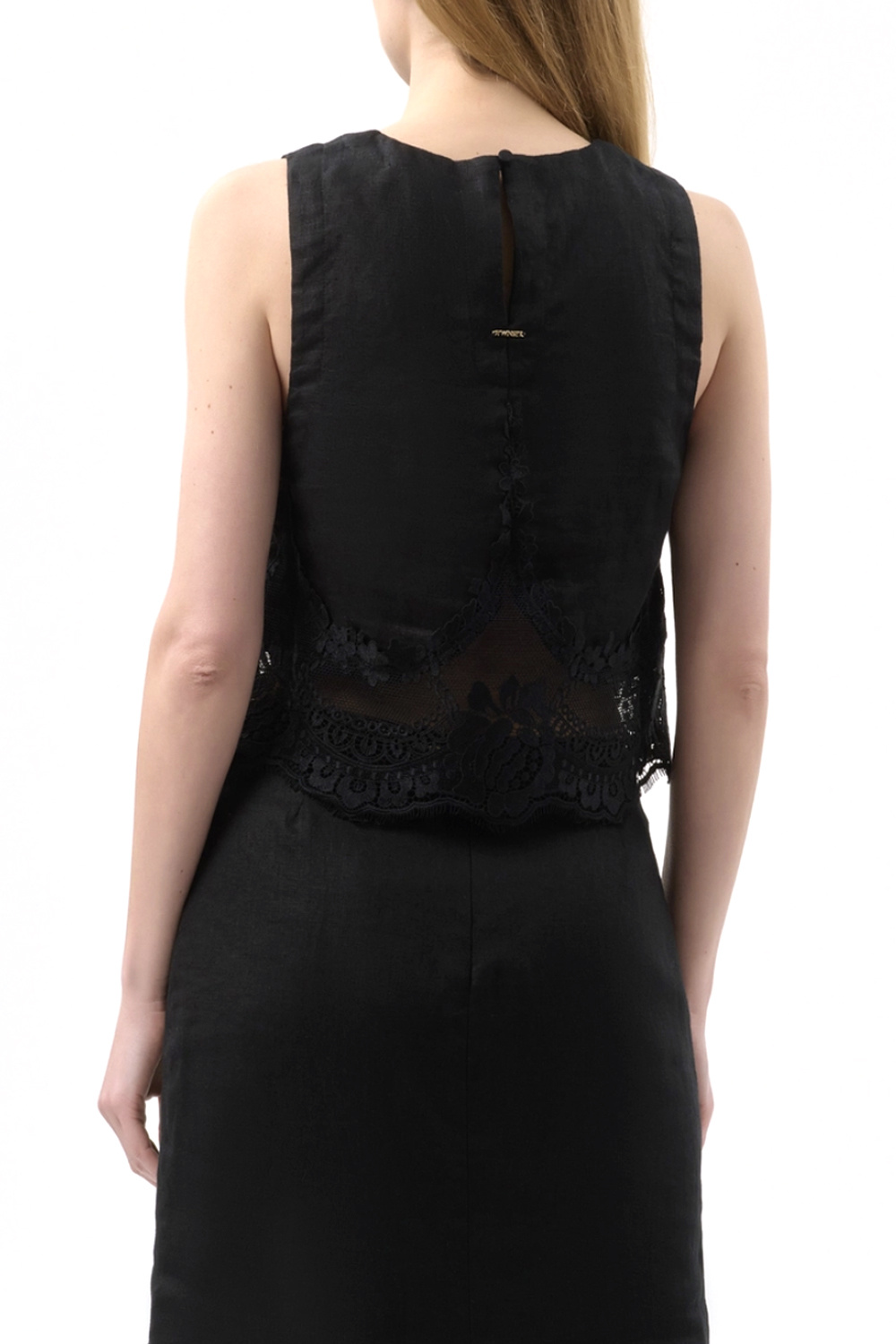 TWINSET Lace twin-set top – BLACK