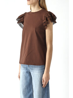 TWINSET Short-sleeved twin-set top  BROWN
