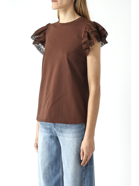 TWINSET Short-sleeved twin-set top  BROWN