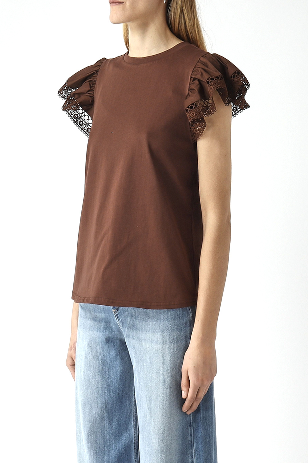 TWINSET Short-sleeved twin-set top  BROWN