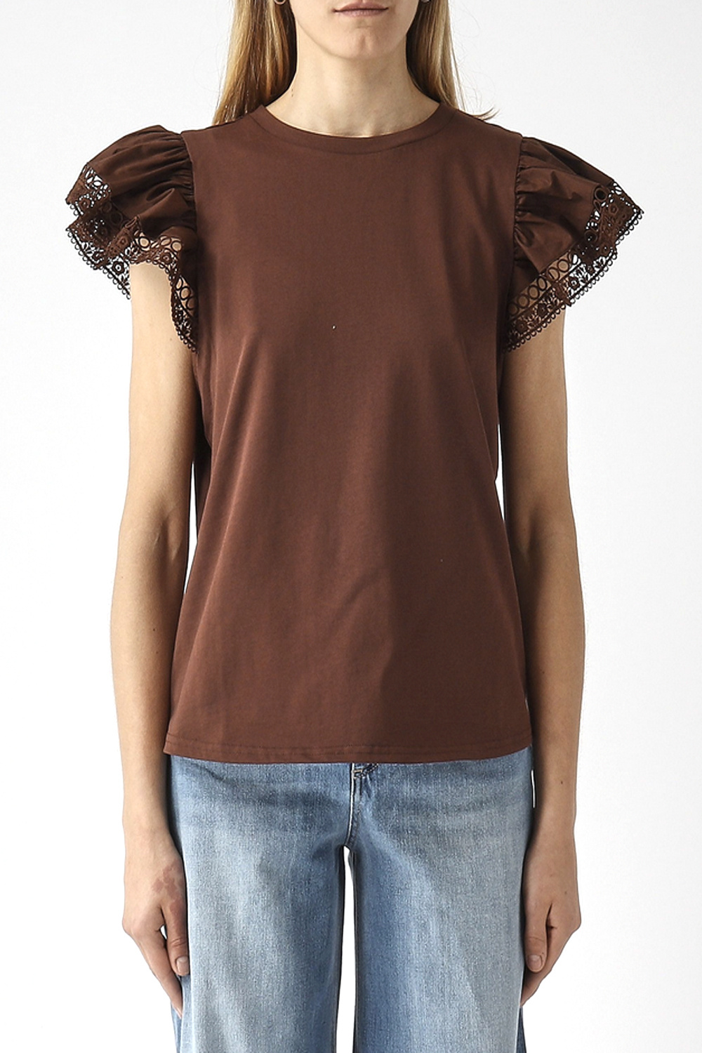 TWINSET Short-sleeved twin-set top  BROWN