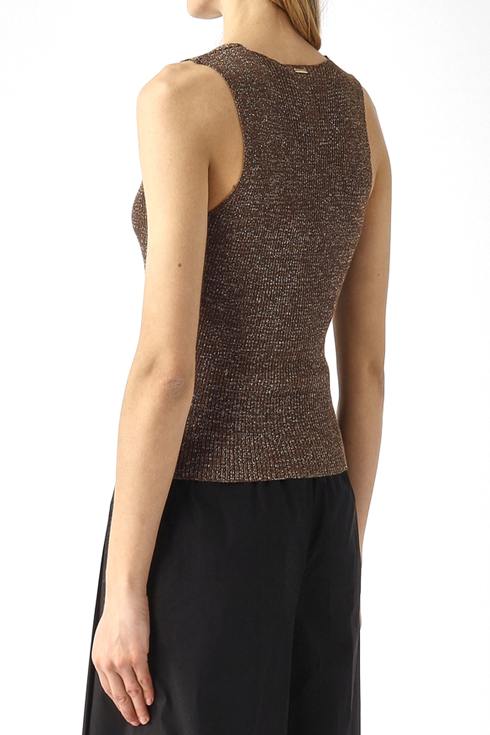TWINSET Glitter tank top twin set – BROWN