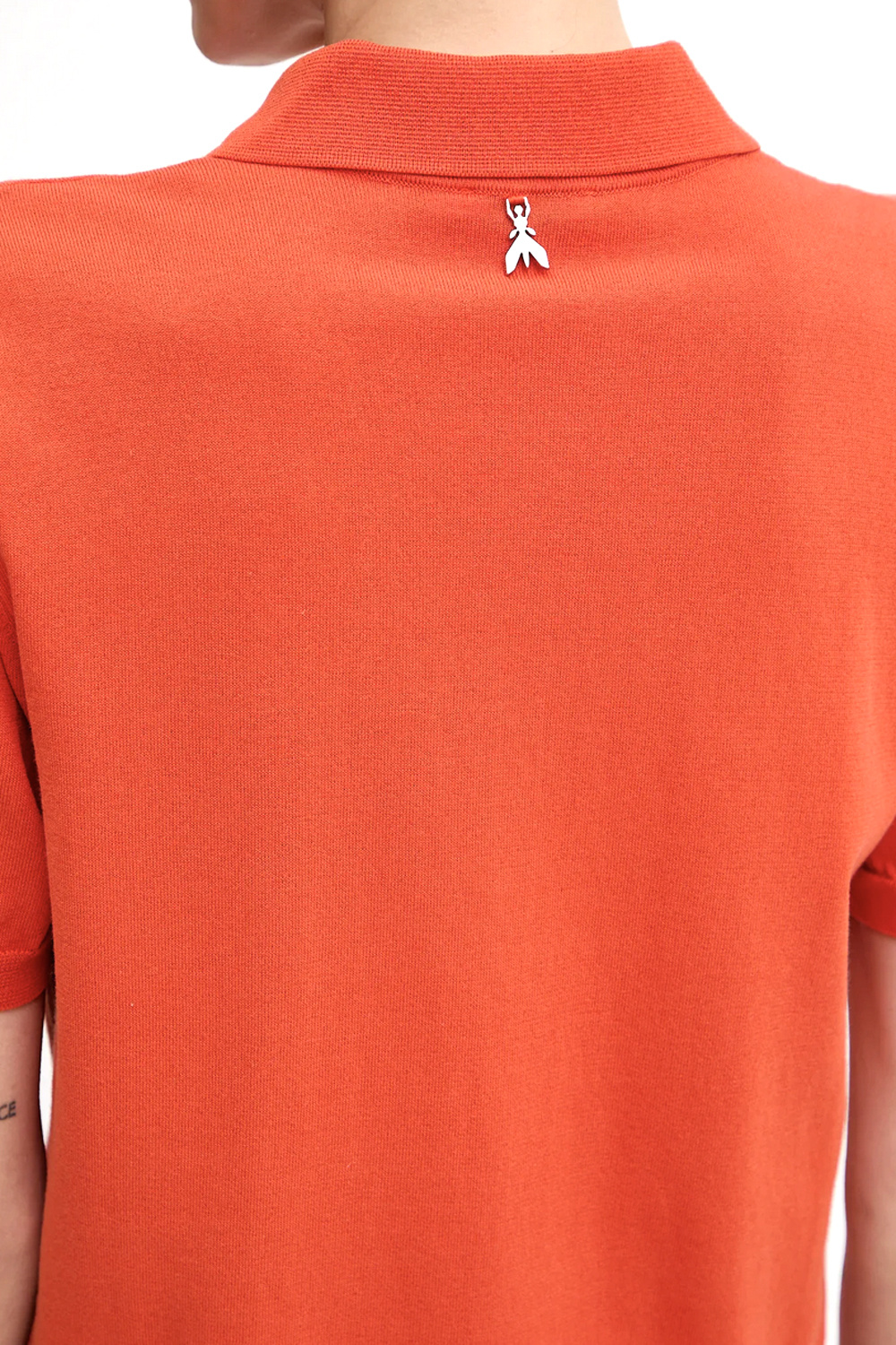 PATRIZIA PEPE Patrizia pepe Polo t-shirt met knopen bij hals deep orange / ORANJE