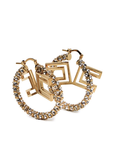 ELISABETTA FRANCHI Elisabetta Franchi ring oorbellen strass  en logo GOUD