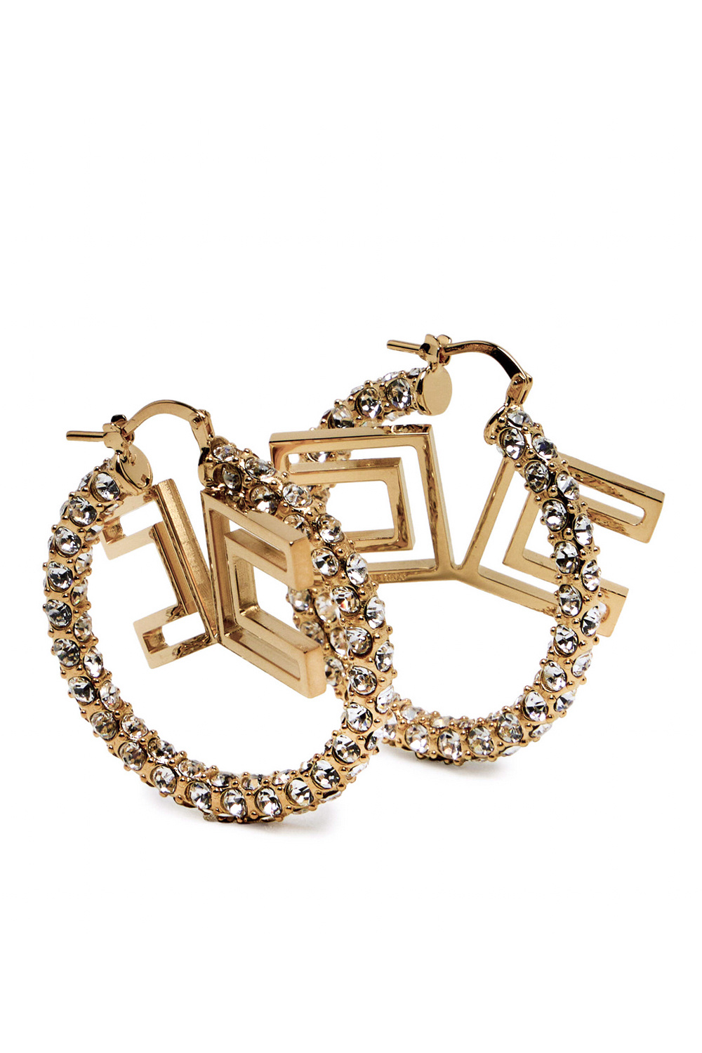 ELISABETTA FRANCHI Elisabetta Franchi ring oorbellen strass  en logo GOUD