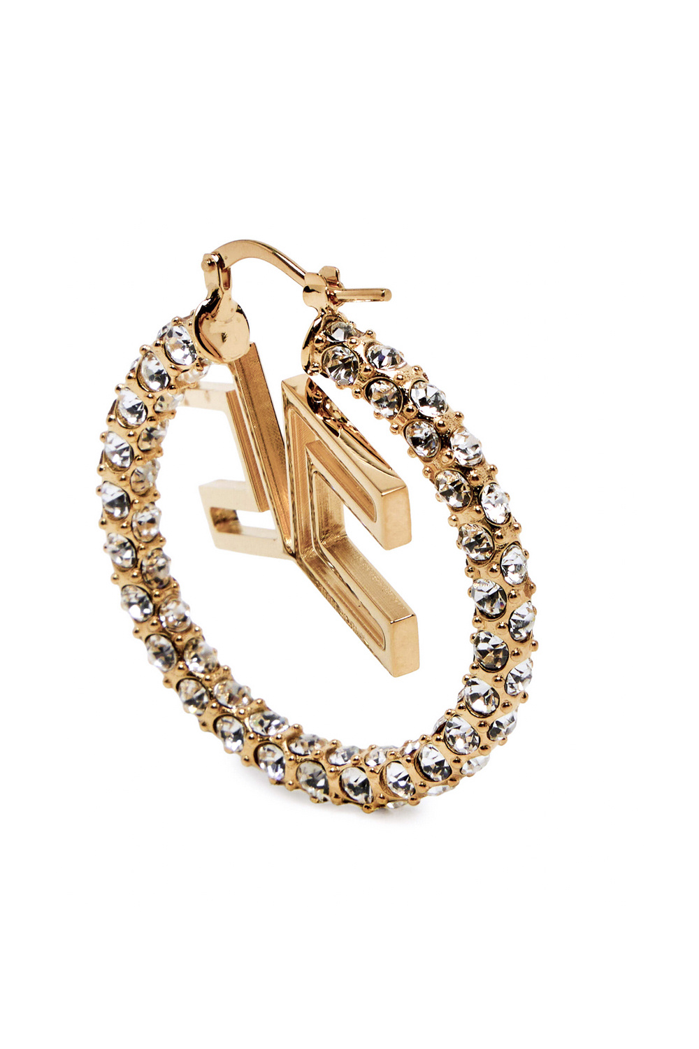 ELISABETTA FRANCHI Elisabetta Franchi ring oorbellen strass  en logo GOUD