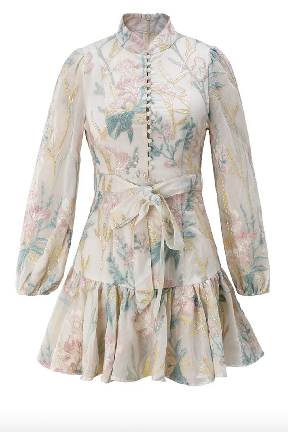 Dreamcatcher Dream Catcher geknoopt jurk met bloemen detail BLOEMEN PRINT / BEIGE