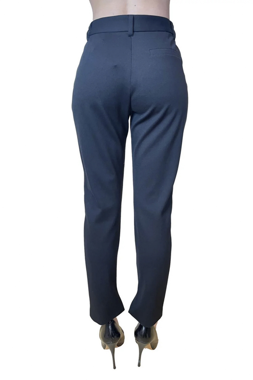 TWINSET Twinset Pantalon rechte pijp zwart met logo in taille ZWART
