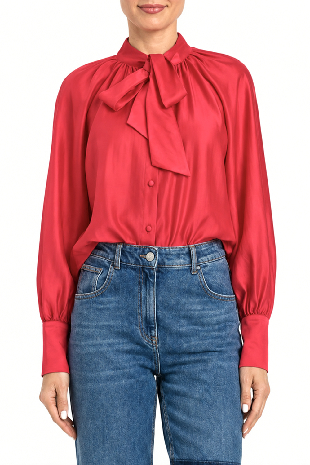 TWINSET Twinset Blouse met strik magenta / ROZE